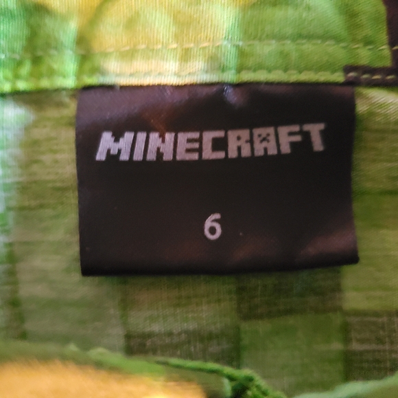 Minecraft Boys' Green Pixel Pattern Shirt - Sz 6 - Picture 4 of 4